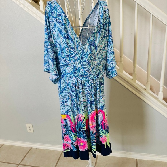 Lilly Pulitzer Parigi Dress Bennett Blue Lets Mango Size XL - Picture 8 of 10